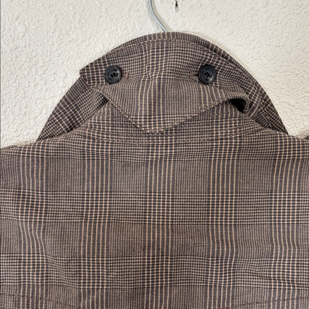 90s dogtooth Trench Coat‎ - Picture 3 of 11